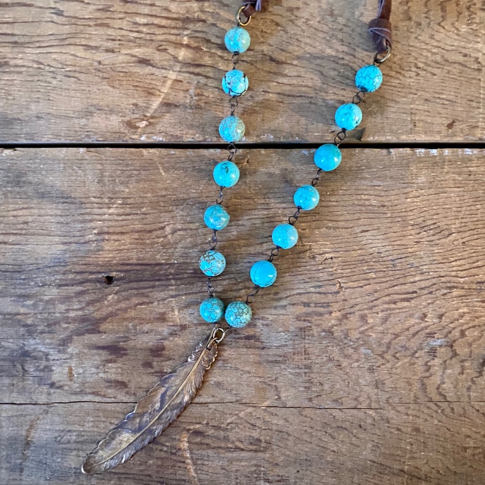 Idyllwind Beaded Bliss Feather Necklace